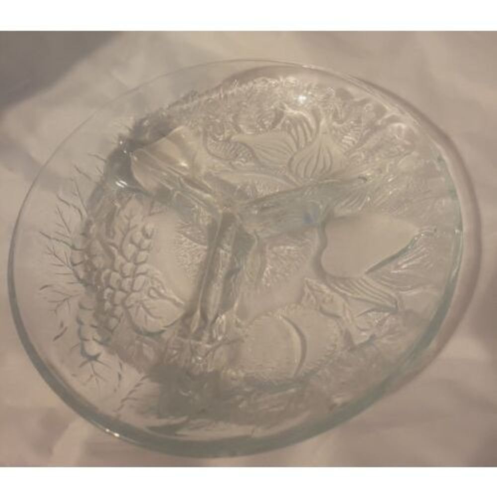 KIG Indonesia 3 section Nut Fruit pattern dish candy dish
